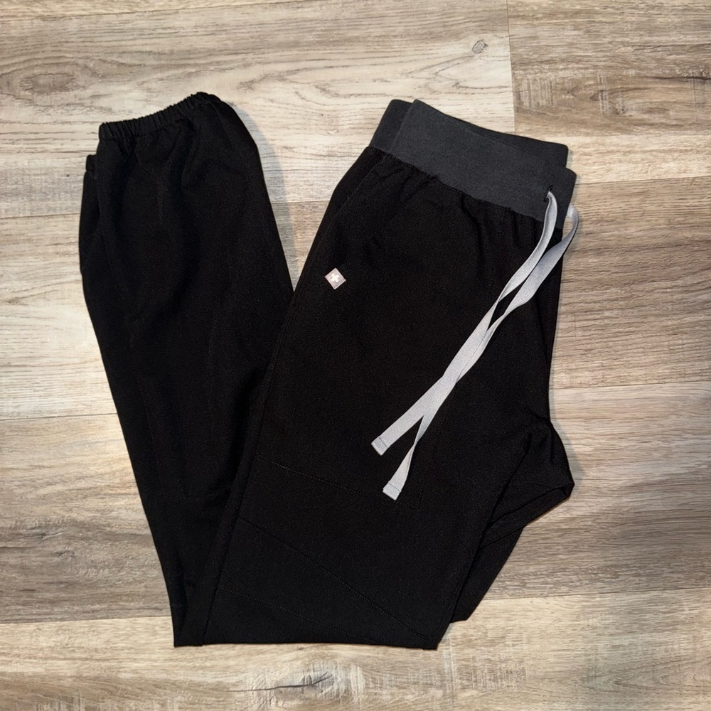 Figs Black and Gray Joggers with Tapered Leg